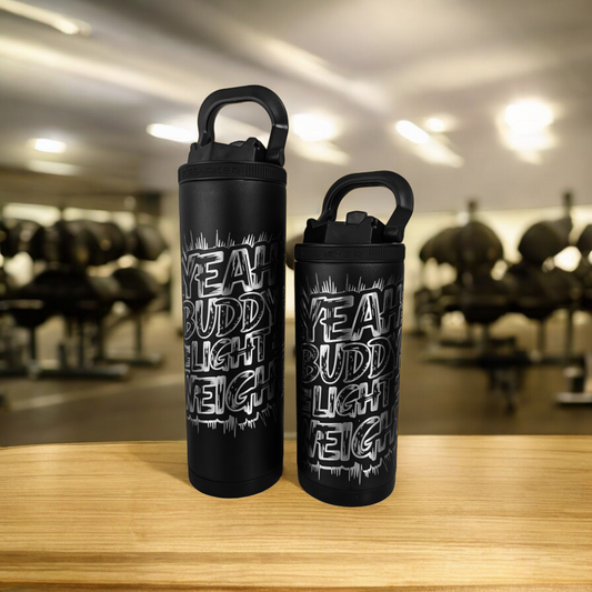 Personalized Metal Shaker Bottle - Laser Engraved Gym Quote - Custom Fitness Shaker for Workout Enthusiasts