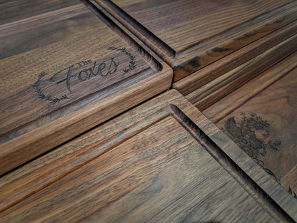 Heirloom Walnut Cutting Board — Personalized, 11" x 17"