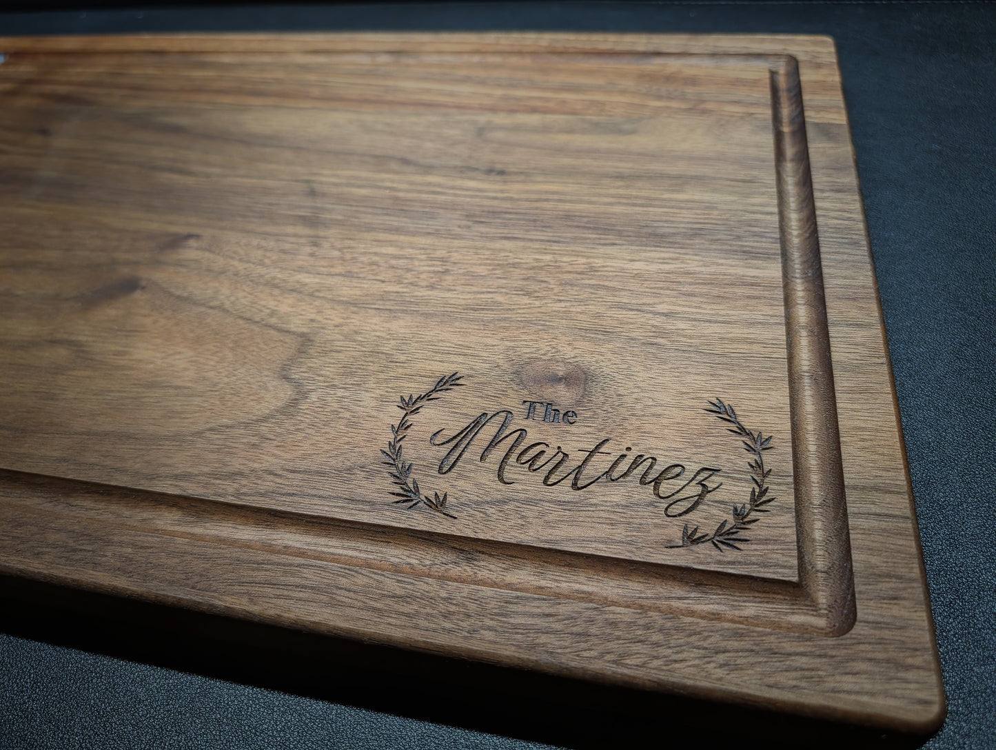 Heirloom Walnut Cutting Board — Personalized, 11" x 17"
